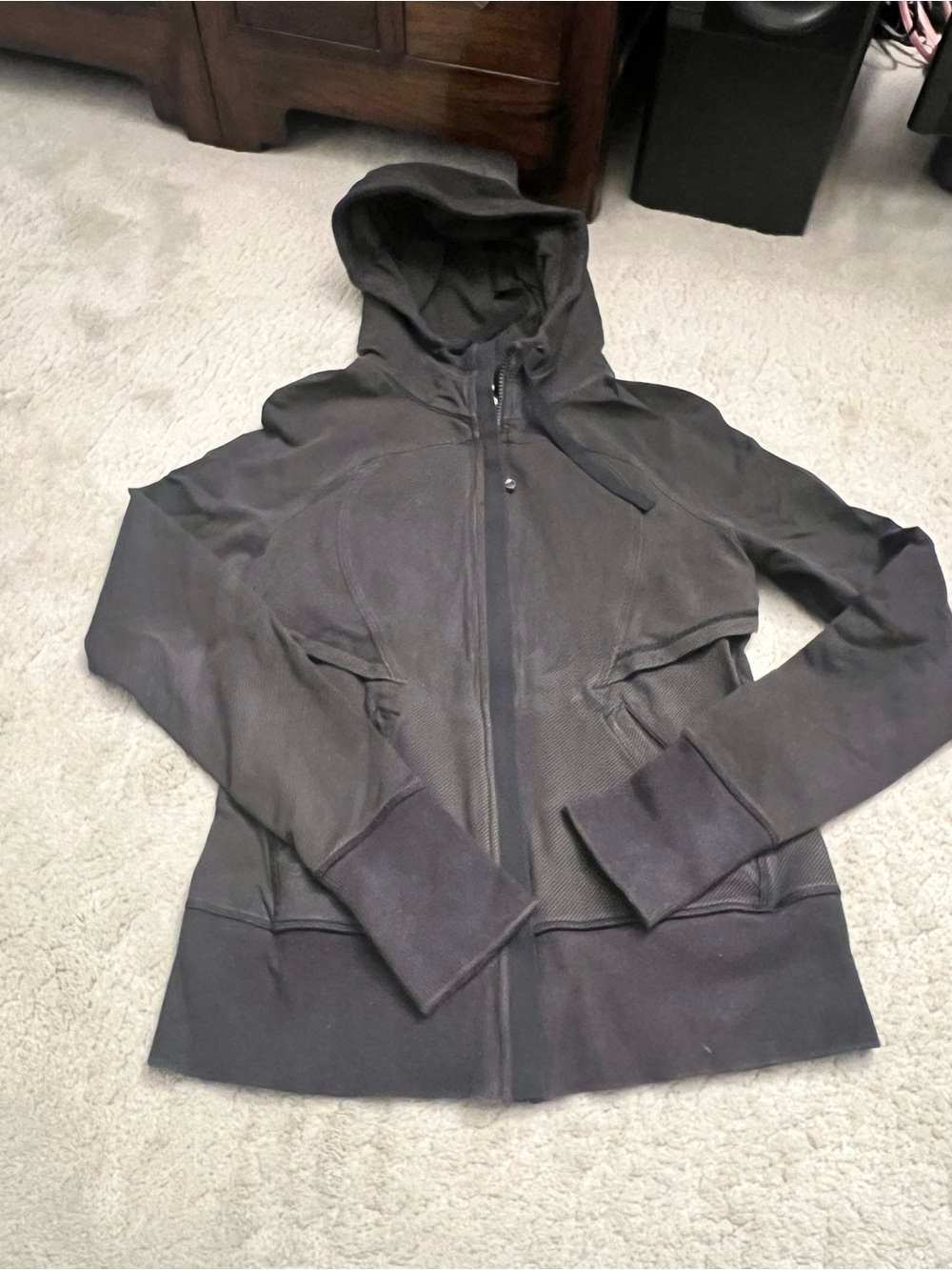 lululemon athletica Black Hooded Scuba Zip-Up Jacket
